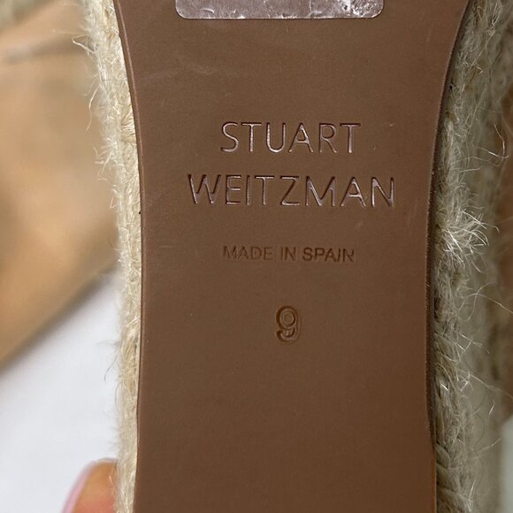Stuart Weitzman Marabella Platform Espadrille Wedges Tan Size 9 - Picture 12 of 15
